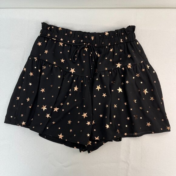 Saints & Hearts Black, Gold Stars Mini Skort Women's Sz Small - Picture 5 of 14